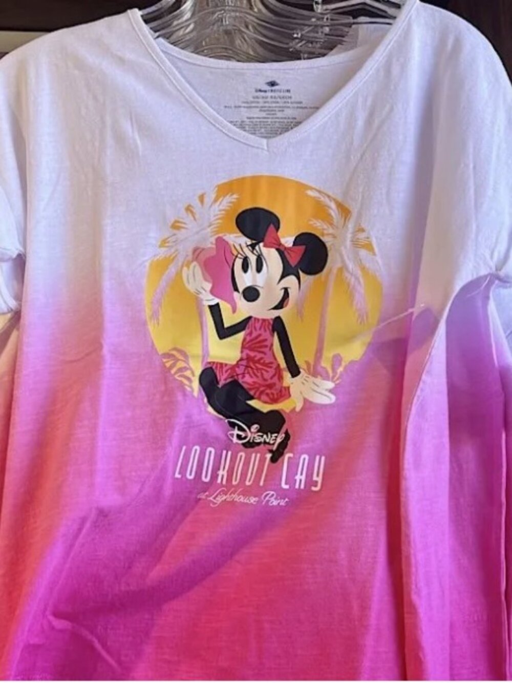 An official Disney Cruise Line exclusive Minnie Mouse V-neck t-shirt, XL